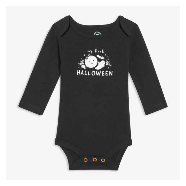 Newborn Long Sleeve Bodysuit - JF Black